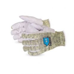 SUPERIOR GLOVE SKWCPLP-SML, GLOVE-STRING KEVLAR/WIRE/POLY - SPLIT LEATHER PALM ASTM4 SZ S SKWCPLP-SML