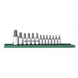 APEX 80723, HEX BIT SOCKET SET-TORX 13PC - 1/4", 3/8" & 1/2"DR T8-T60 80723