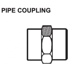 PAULIN / DOMINION FITTINGS DS1003-D, STEEL PIPE COUPLING FNPT/FNPT - COUPLING 0202-8-8 1/2"-1/2" DS1003-D
