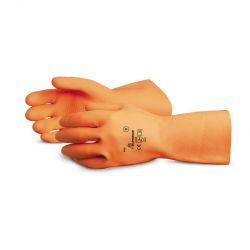 SUPERIOR GLOVE 408-10, GLOVE-LATEX ORANGE 13" - HEAVY WEIGHT SIZE 10 408-10
