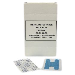 DENTEC 80-0094-50, BLUE METAL DETECTABLE BANDAID - KNUCKLES 50 PER BOX 80-0094-50