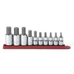APEX 80579, SOCKET SET-SAE 10 PC - 3/8 DRIVE & 1/2 DRIVE HEX BIT 80579