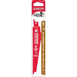 FREUD DIABLO DS0612BW5C, CUT SAW BLADE-WOOD CUTTING 6" - 6/12TPI NAIL EMBEDDED 5/PK DS0612BW5C