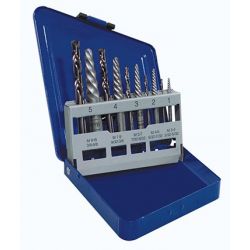 IRWIN 11119, 10 PC SCREW EXTRACTOR SET - W/LEFT HAND COBALT DRILLS 11119