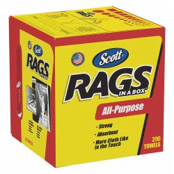 SCOTT - RAGS-IN-A-BOX WHT 200 TOWELS/PK