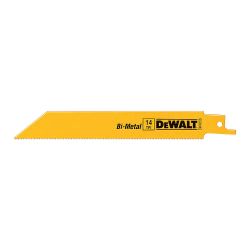 DEWALT DW4808, CUT SAW BLADE-BIMETAL, MET CUT - 6" LONG 14 TPI 5/PK SOLD/PC DW4808