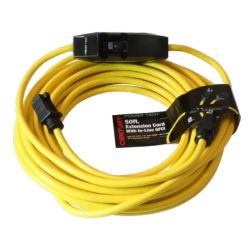 EXTENSION CORD 12/3 X 50FT OUTDOOR GFCI YELLOW SJTW